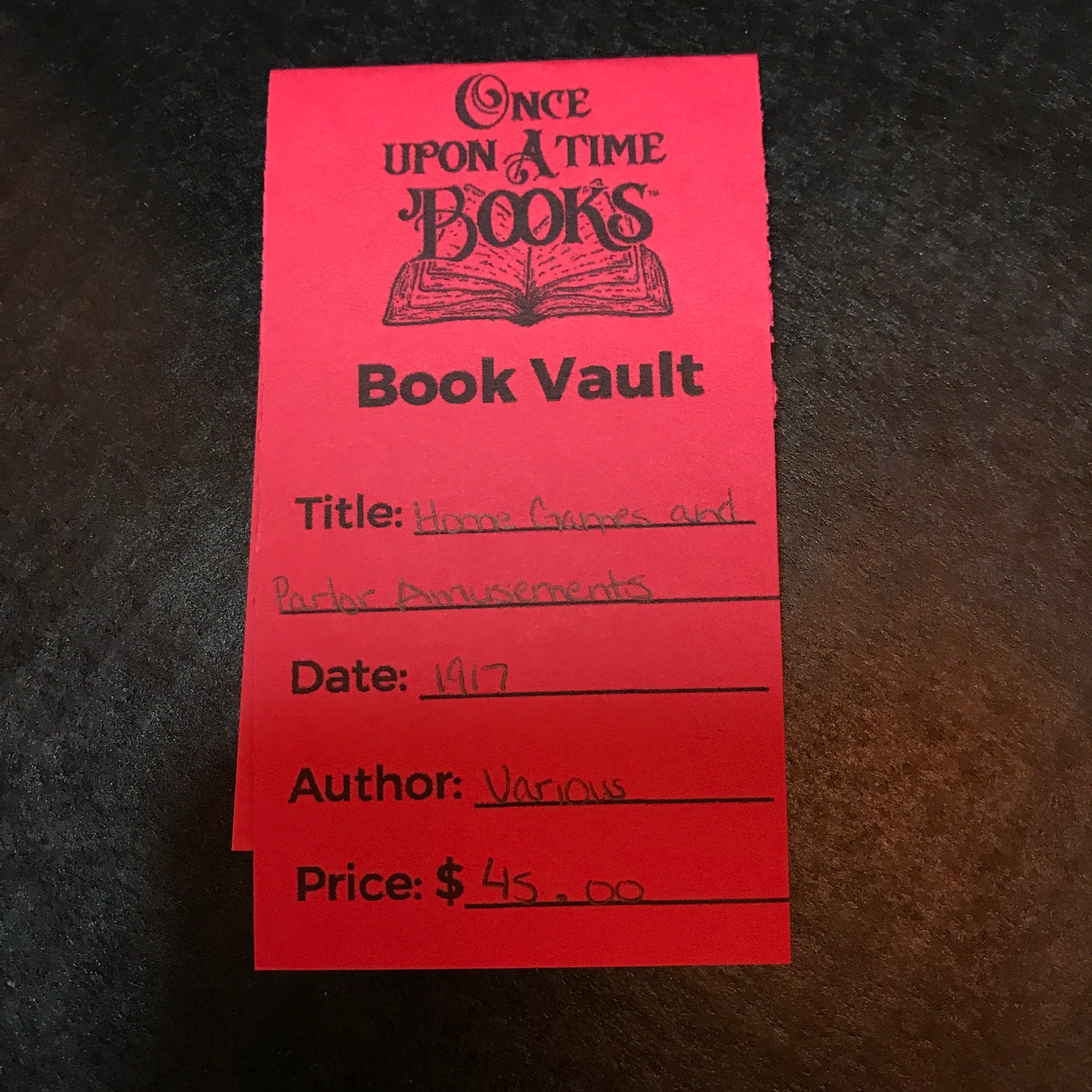 Home Games and Parlor Amusements - Shrewesbury Publishing - 1917