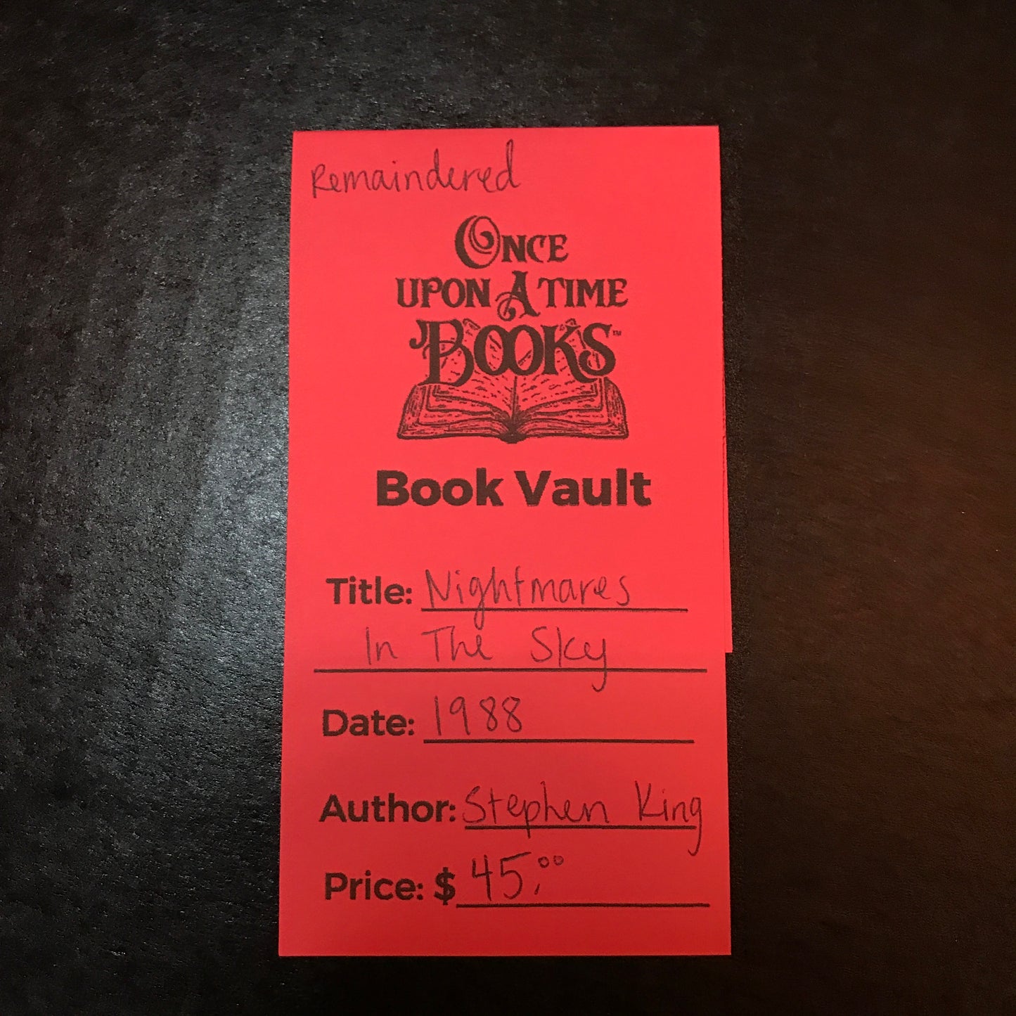 Nightmares in the Sky - Stephen King - Remaindered - 1988