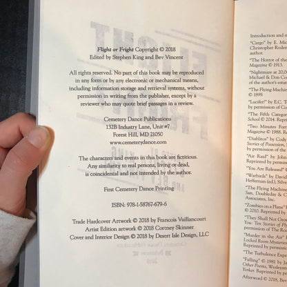 Flight or Fright - Stephen King and Bev Vincent - 1st Edition - 2018