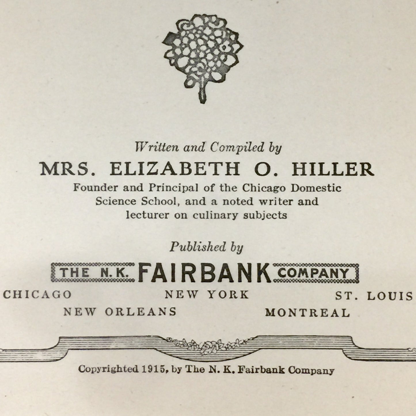 Fifty-Two Sunday Dinners - Elizabeth O. Hiller - 1915