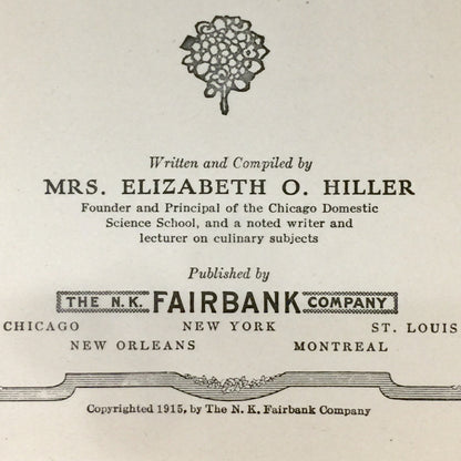 Fifty-Two Sunday Dinners - Elizabeth O. Hiller - 1915