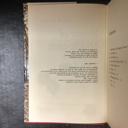 Master of Middle-Earth - J.R.R. Tolkien - First Printing - 1972