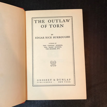 The Outlaw of Torn - Edgar Rice Burroughs - Grossett Reprint - 1927