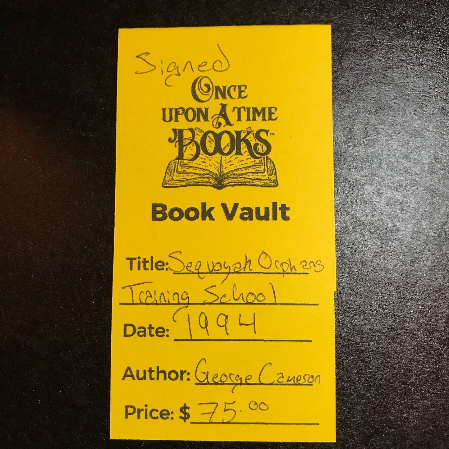 Sequoyah Orphans Training School - George Cameron - Signed - 1994