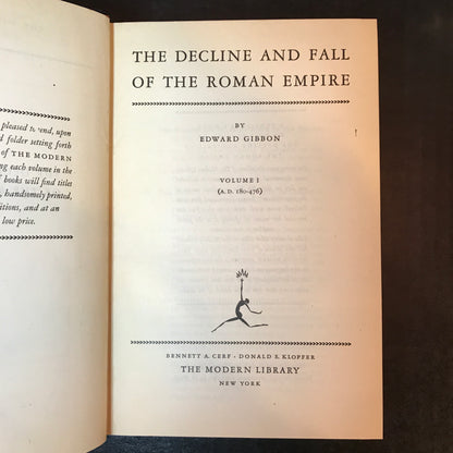 The Decline and Fall of the Roman Empire - Edward Gibbon - 2 Volumes - c. 1930's