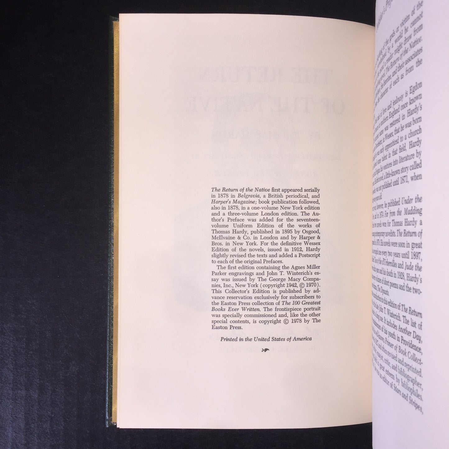 The Return of the Native - Thomas Hardy - Easton Press - 1978