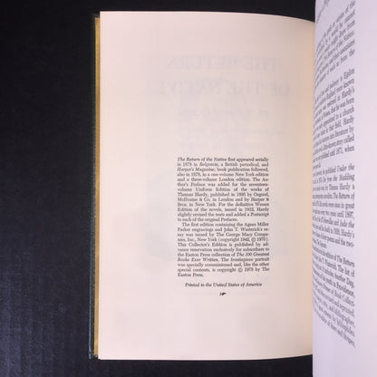 The Return of the Native - Thomas Hardy - Easton Press - 1978