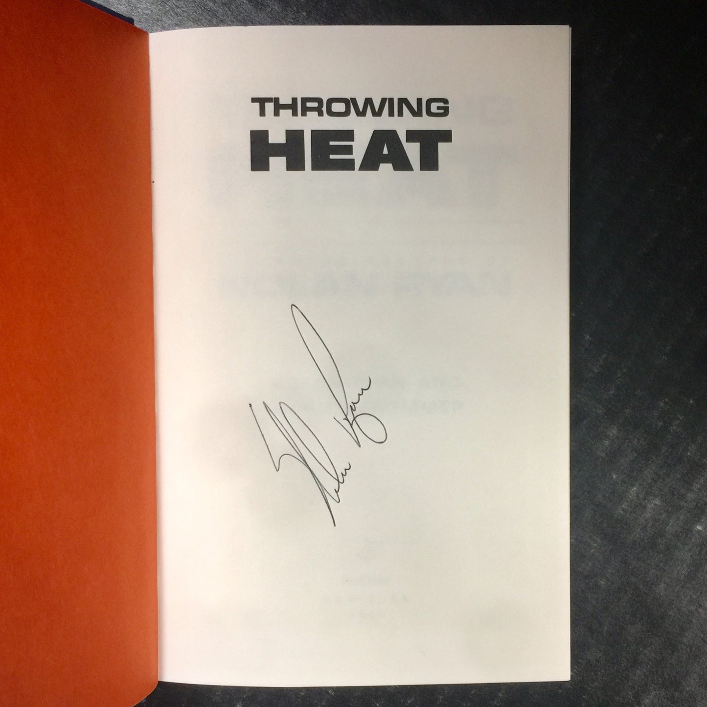 Throwing Heat - Nolan Ryan - Signed - First Edition - 1988