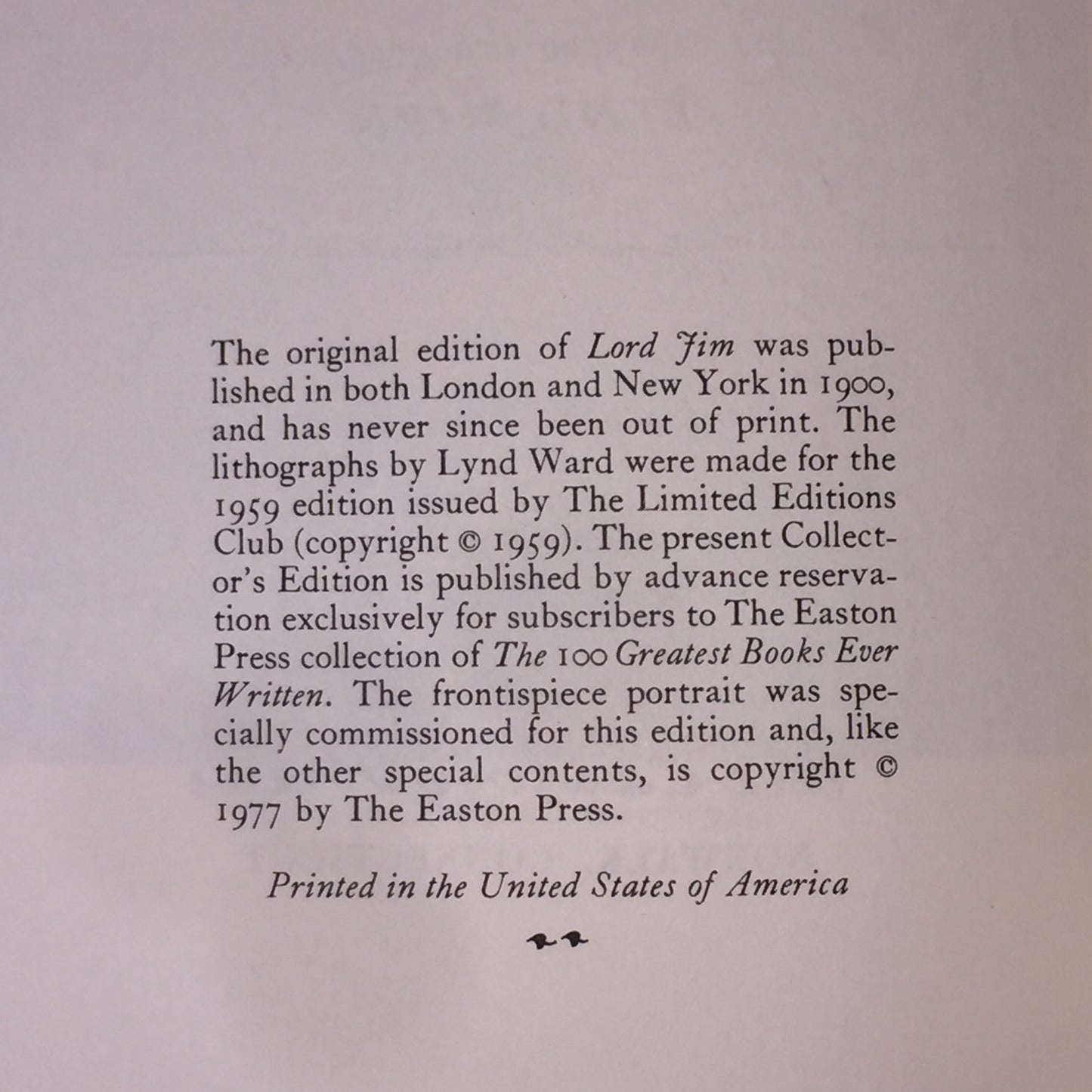 Lord Jim - Joseph Conrad - Easton Press - 1977