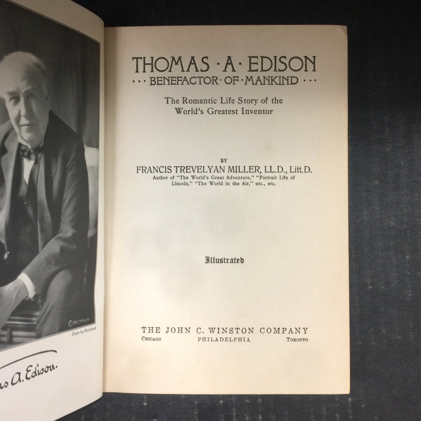 Thomas A. Edison Benefactor of Mankind - Francis Trevelyan Miller - 1931