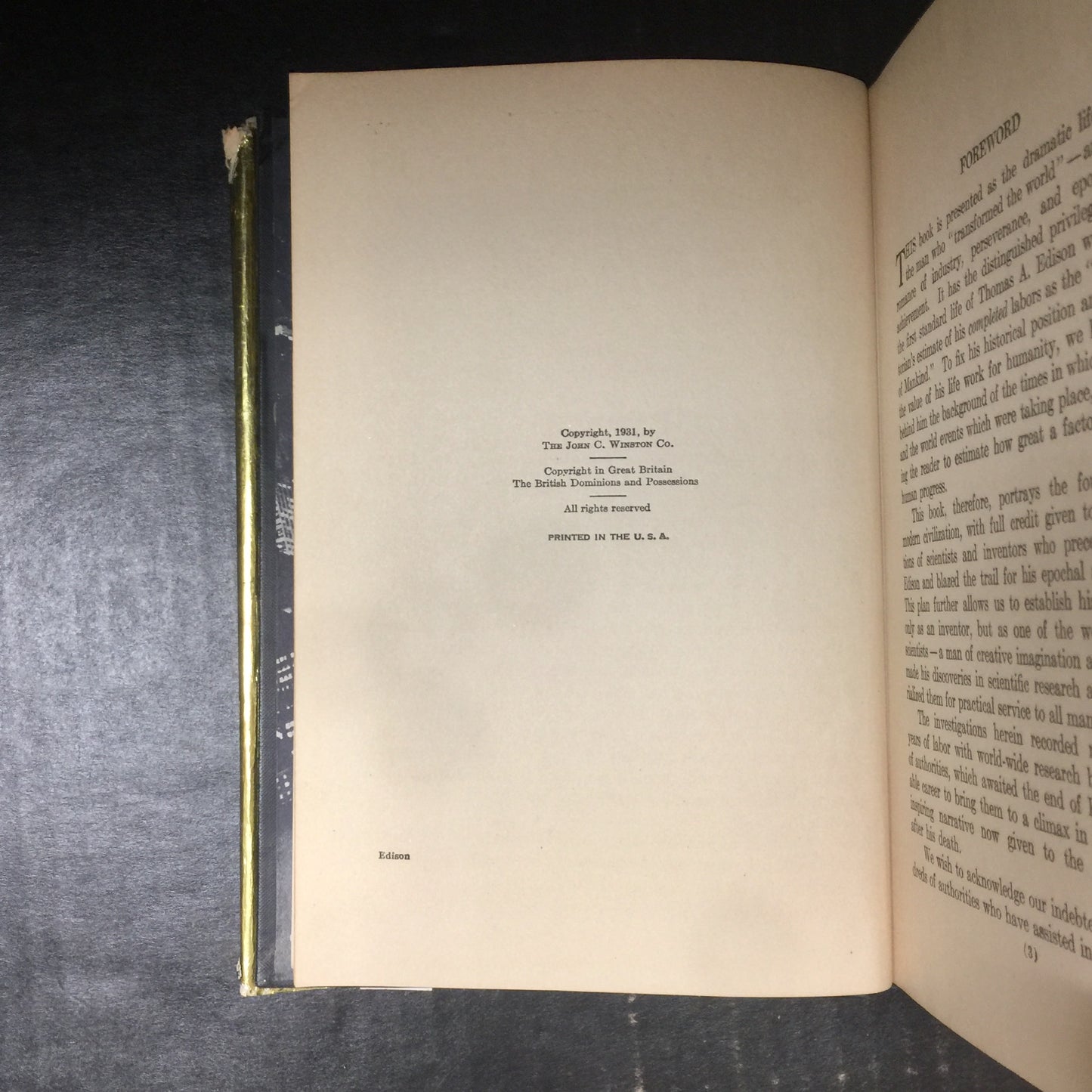 Thomas A. Edison Benefactor of Mankind - Francis Trevelyan Miller - 1931