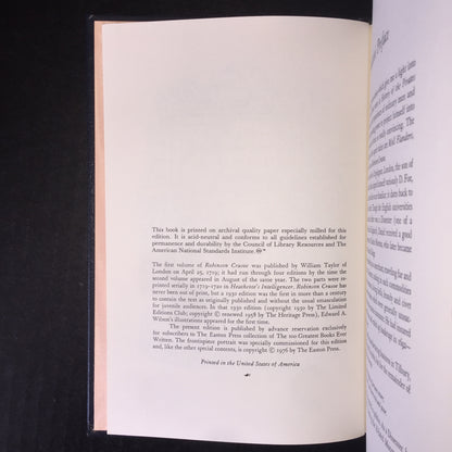 Robinson Crusoe - Daniel Defoe - Easton Press - 1976