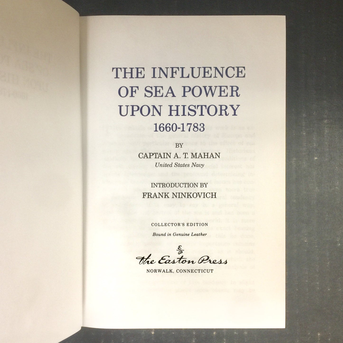 The Influence of Sea Power Upon History - Captain A. T. Mahan - Easton Press - 1989