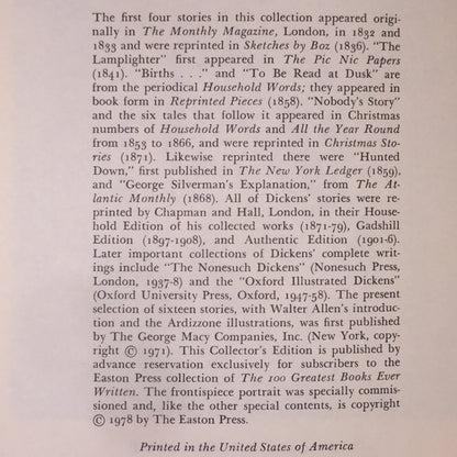 The Short Stories - Charles Dickens - Easton Press - 1978