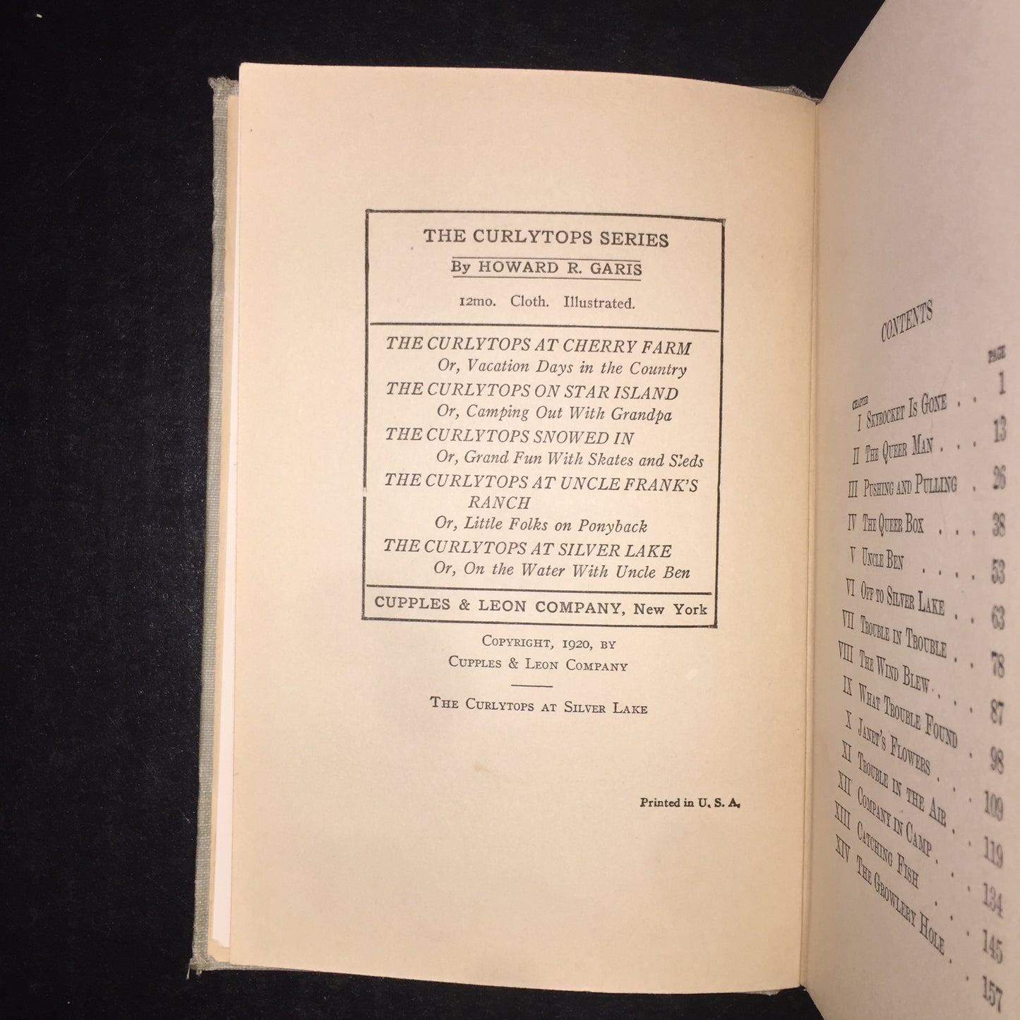 The Curlytops at Silver Lake - Howard K. Garis - 1st Edition - 1920