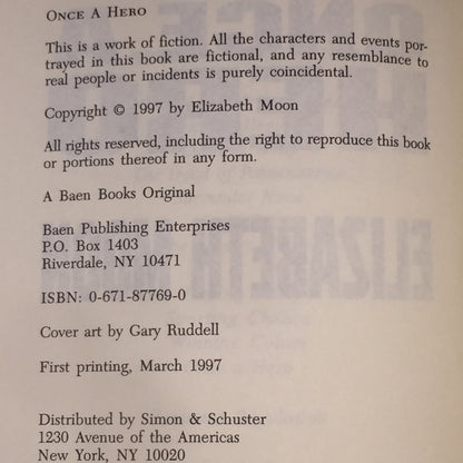 Once A Hero - Elizabeth Moon - 1st Edition - Signed - 1997