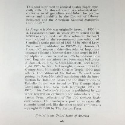 The Red And The Black - Marie-Henri Beyle - Easton Press - Gilt loss - 1980