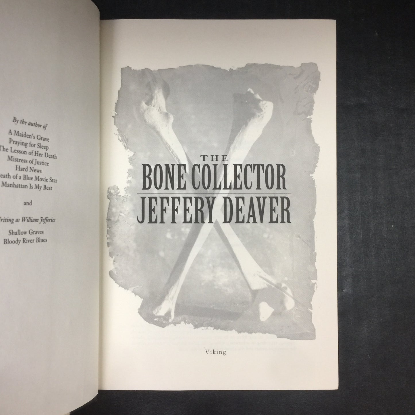 The Bone Collector - Jeffery Deaver - First Edition - 1997