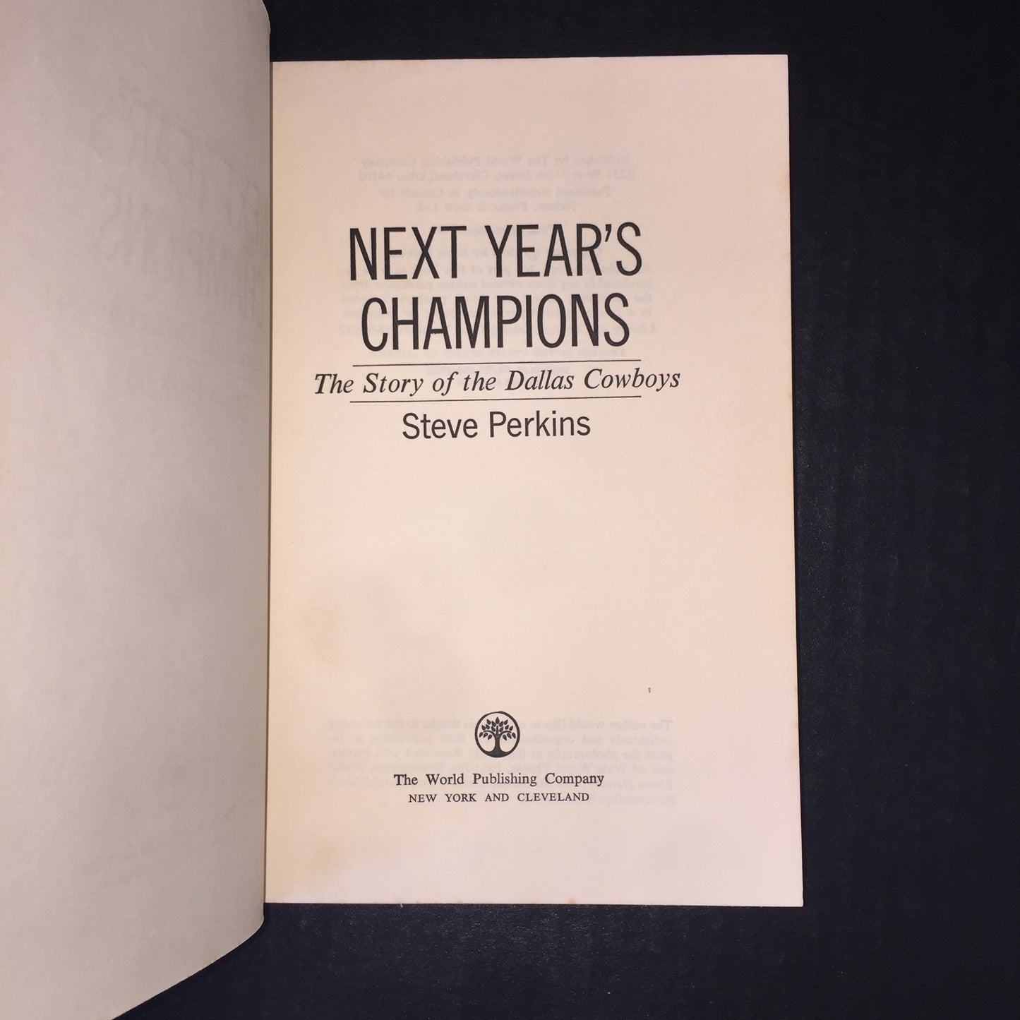 Next Year's Champions - Steve Perkins - 1st Edition - 1969