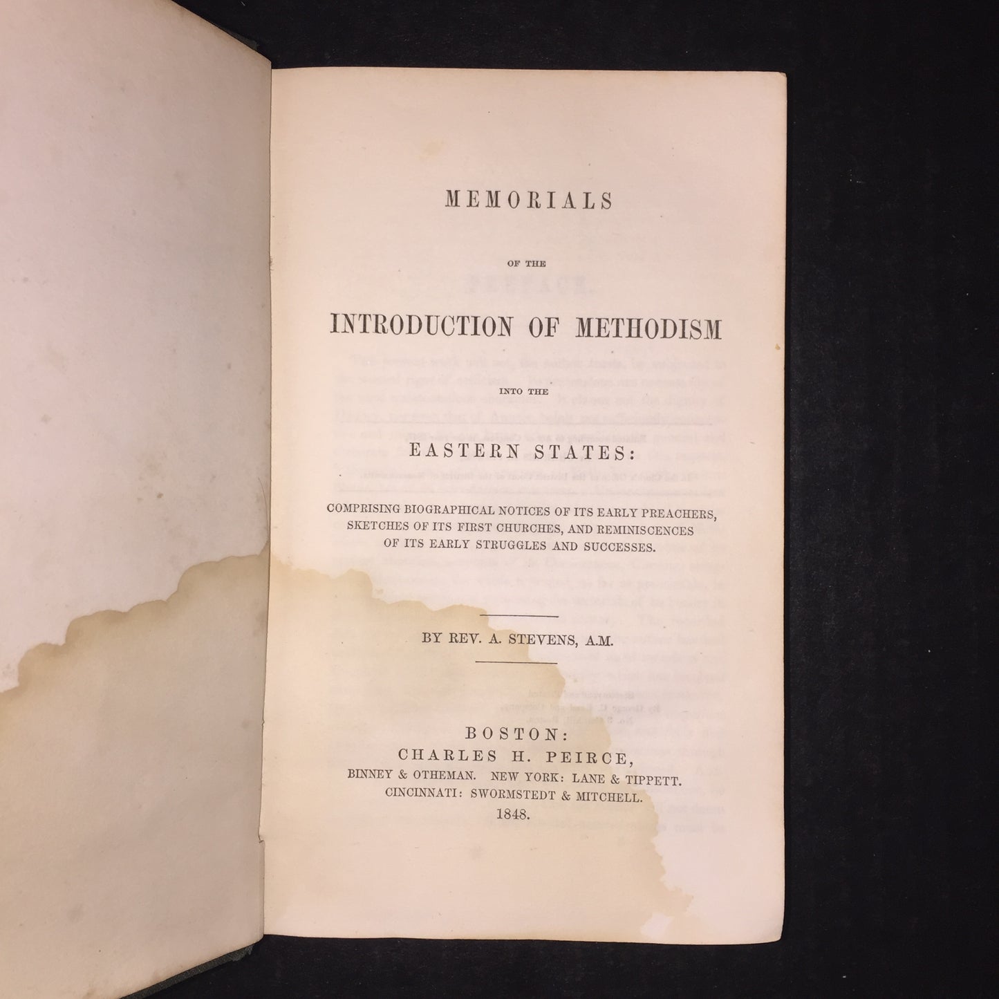 Memorials of the Introduction of Methodism into the Eastern States - Rev. A. Stevens - 1848