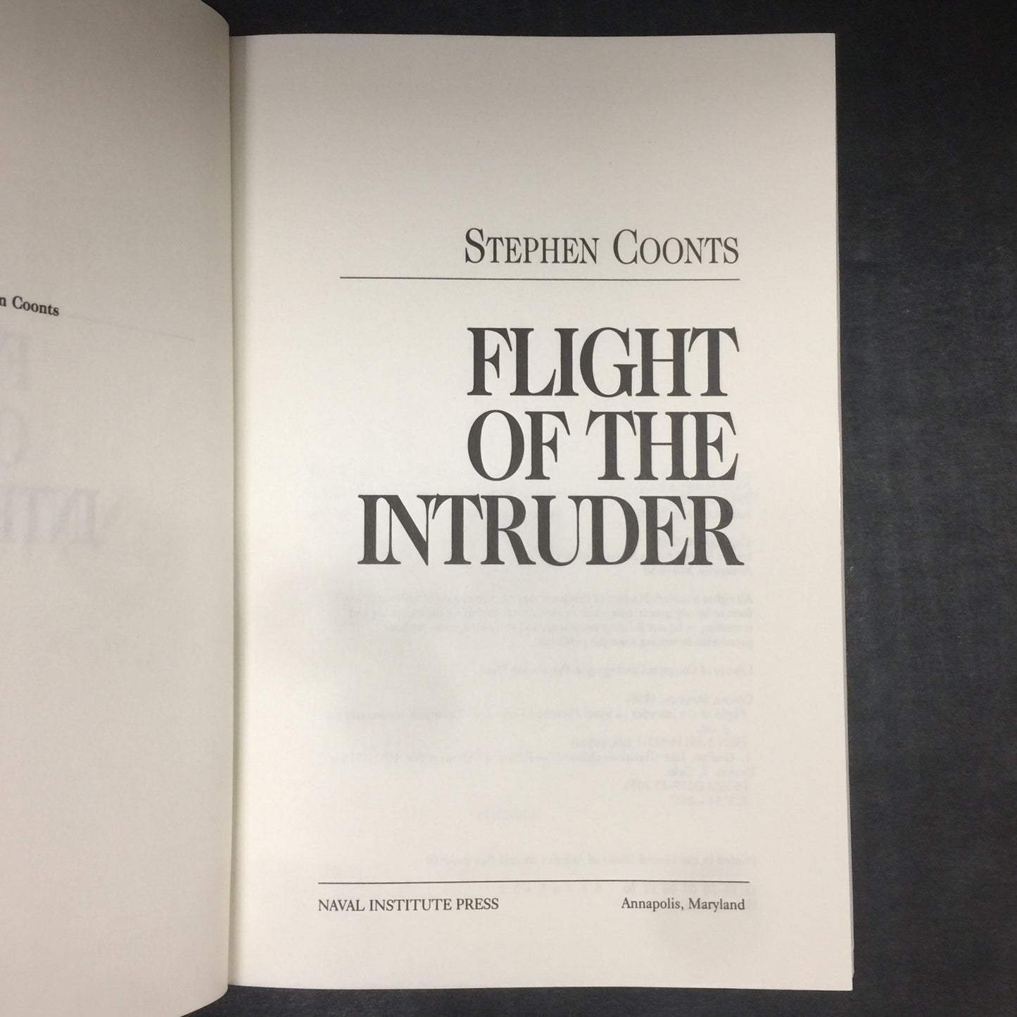 Flight Of The Intruder - Stephen Coonts - First Printing - 1986