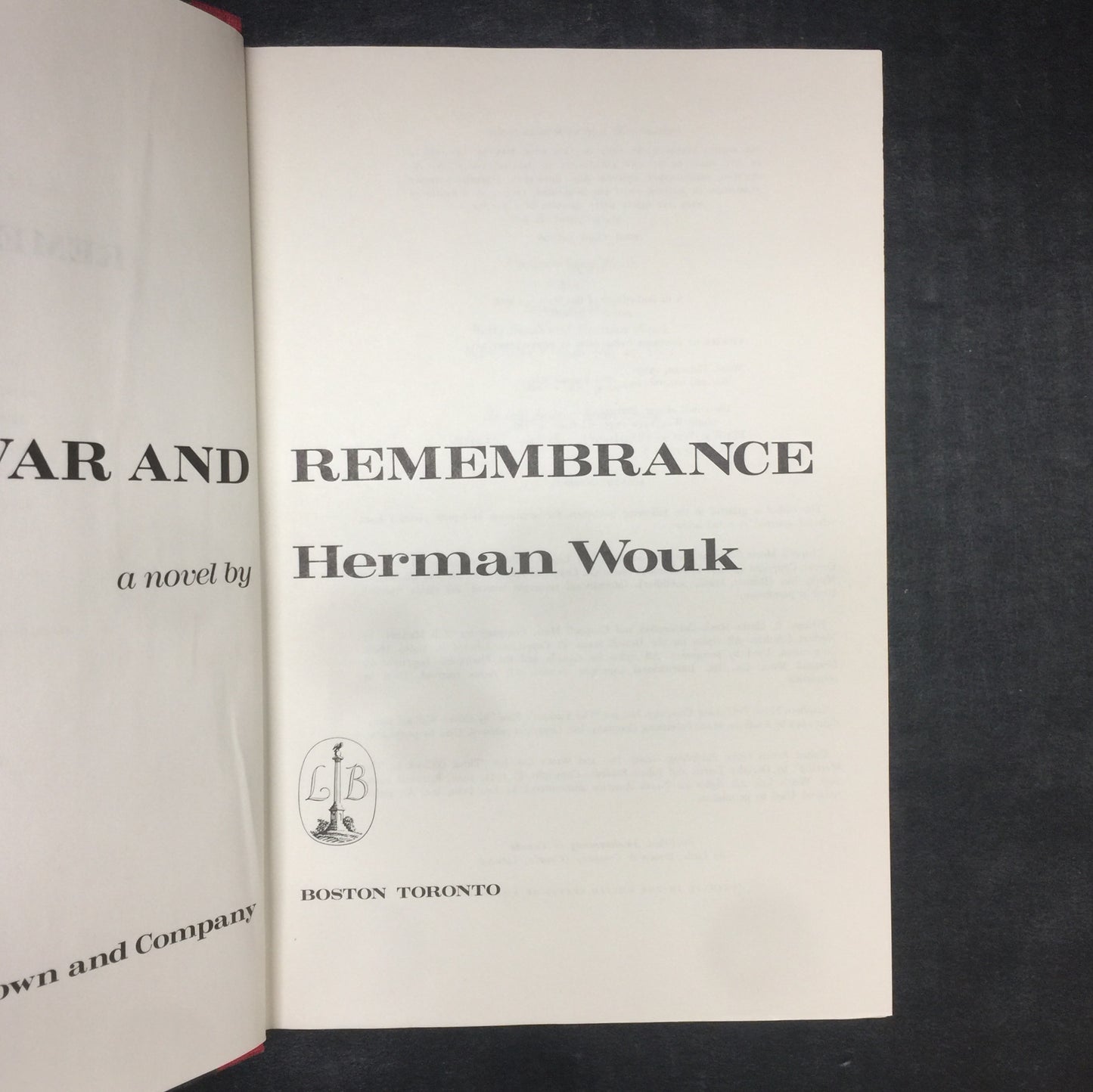 War and Remembrance - Herman Wouk - First Trade Edition - 1978