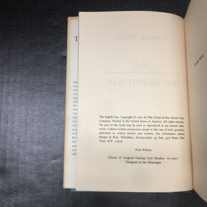 The Eighth Day - Thornton Wilder - First Edition - 1967