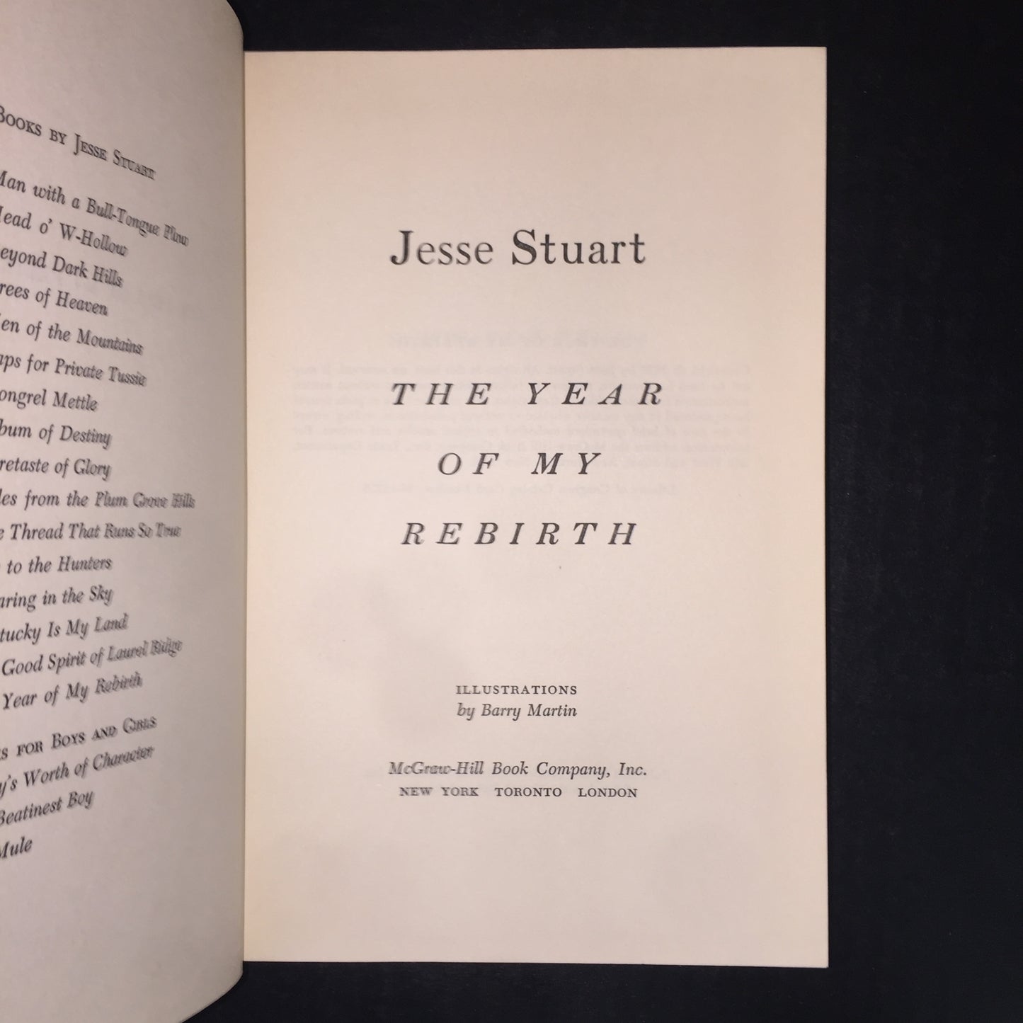 The Year of My Rebirth - Jesse Stuart - 1st Edition - 1956