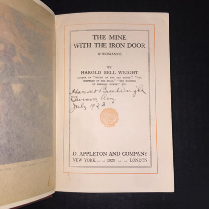 The Mine with the Iron Door - Harold Bell Wright - 1st Edition - Signed - 1923