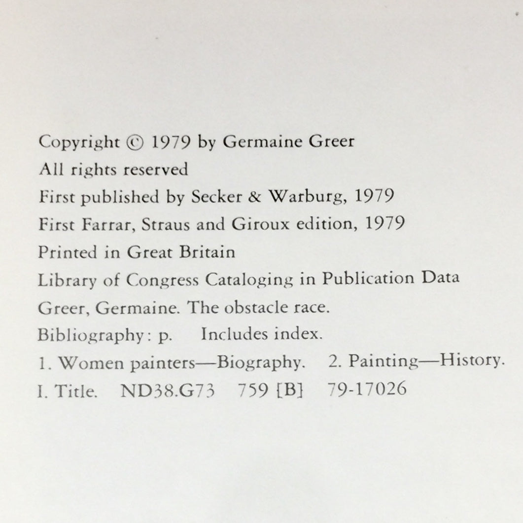 The Obstacle Race - Germaine Greer - Signed by Author - 1979