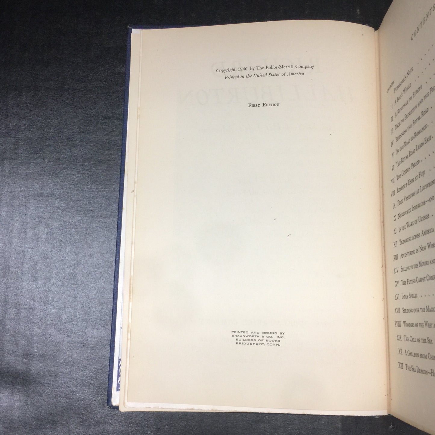 Richard Halliburton: His Story of His Life's Adventure - The Bobbs-Merrill Company - First Edition - 1940