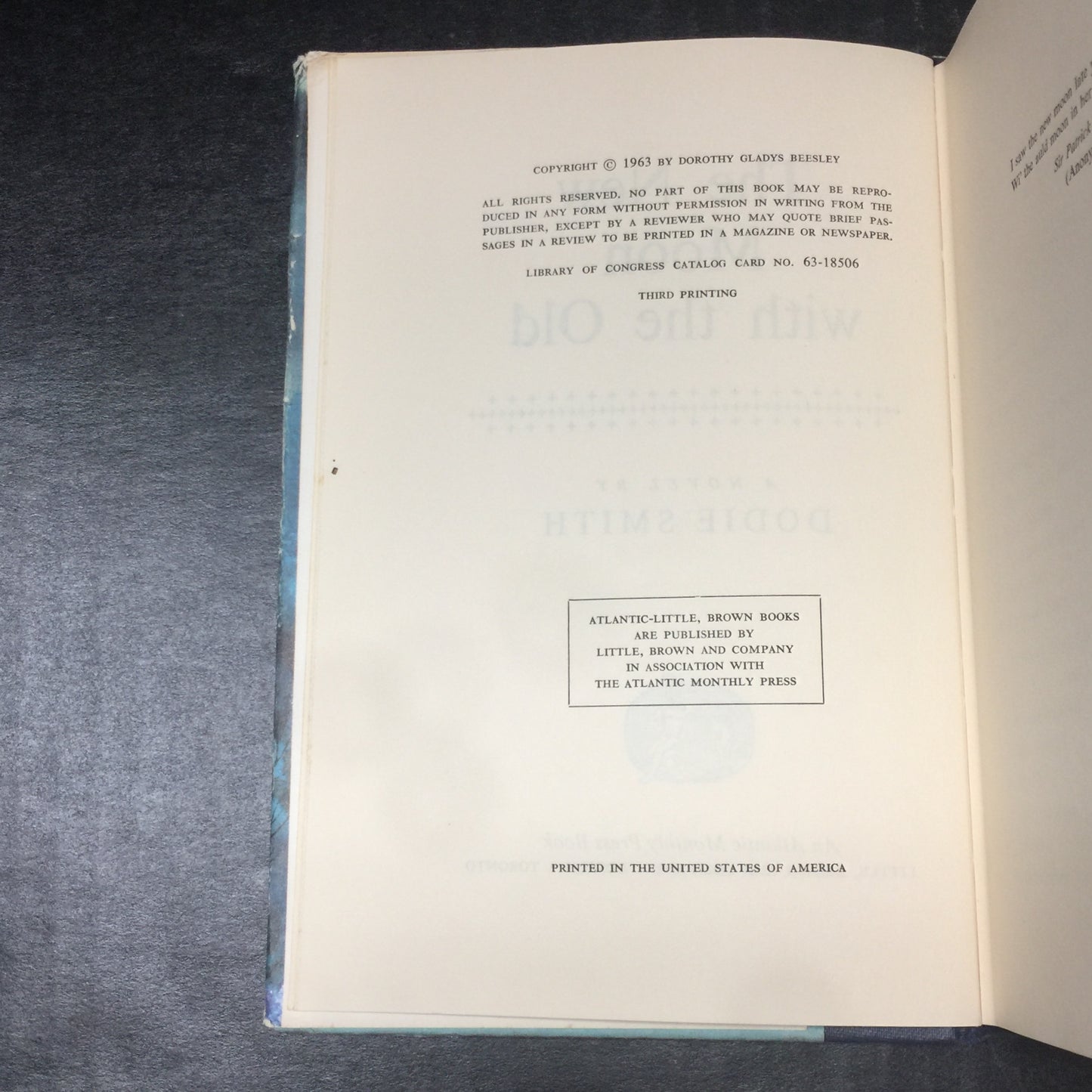 The New Moon with the Old - Dodie Smith - Third Printing - 1963