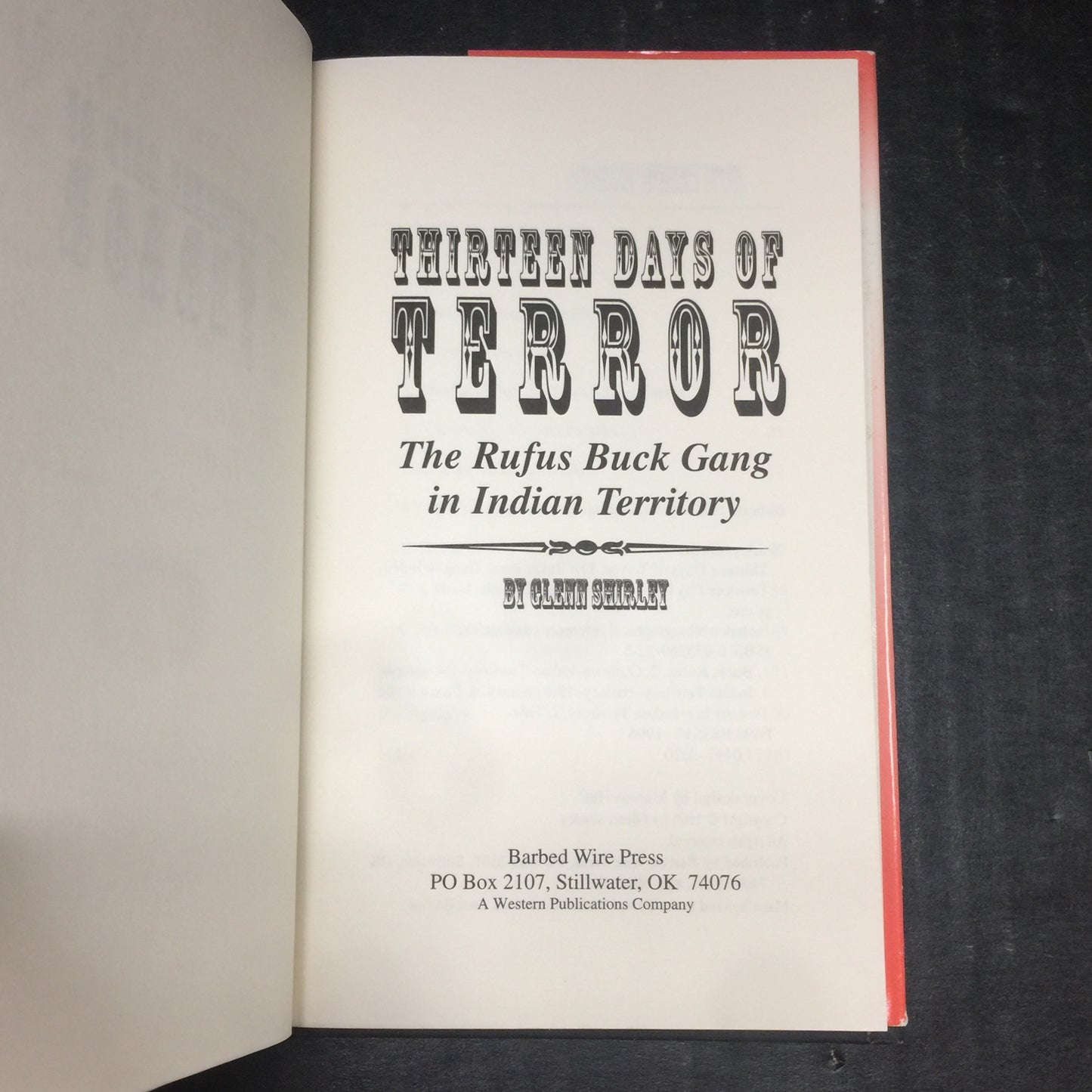 Thirteen Days of Terror - Glenn Shirley - Signed by Author - First Edition - 1996