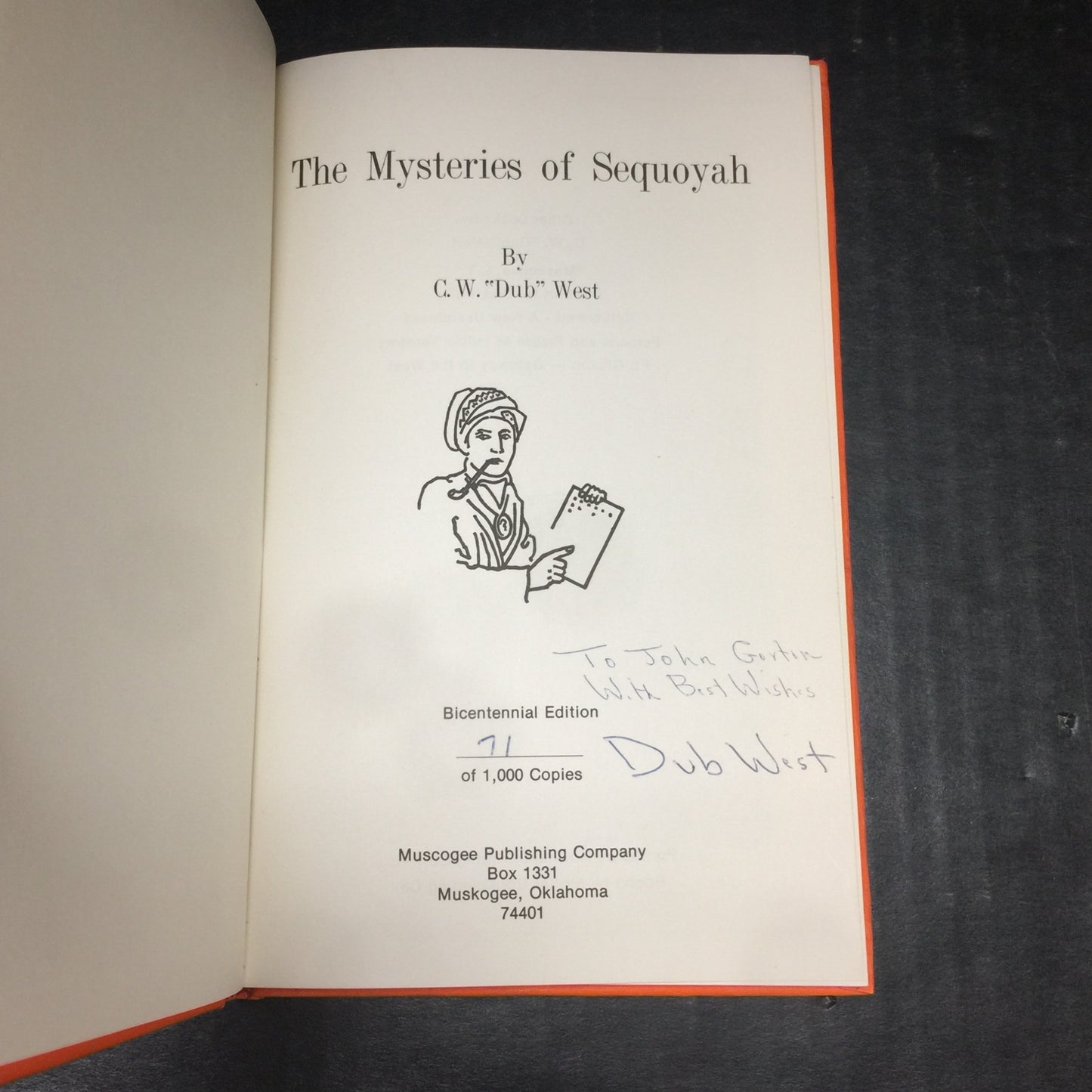 The Mysteries of Sequoyah - C.W. Dub West - Signed by Author - Bicentennial Edition - 1975