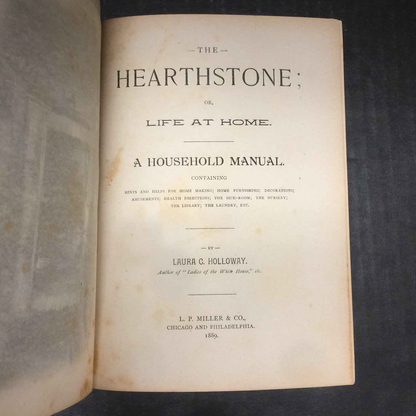 The Hearthstone - Laura C. Holloway - Spine Damage - 1889