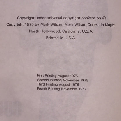 Course In Magic - Mark Wilson - Signed - 1977