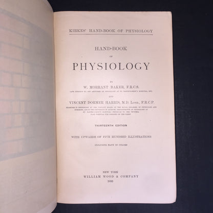 Hand-Book of Physiology - W. Morrant Baker - 1893