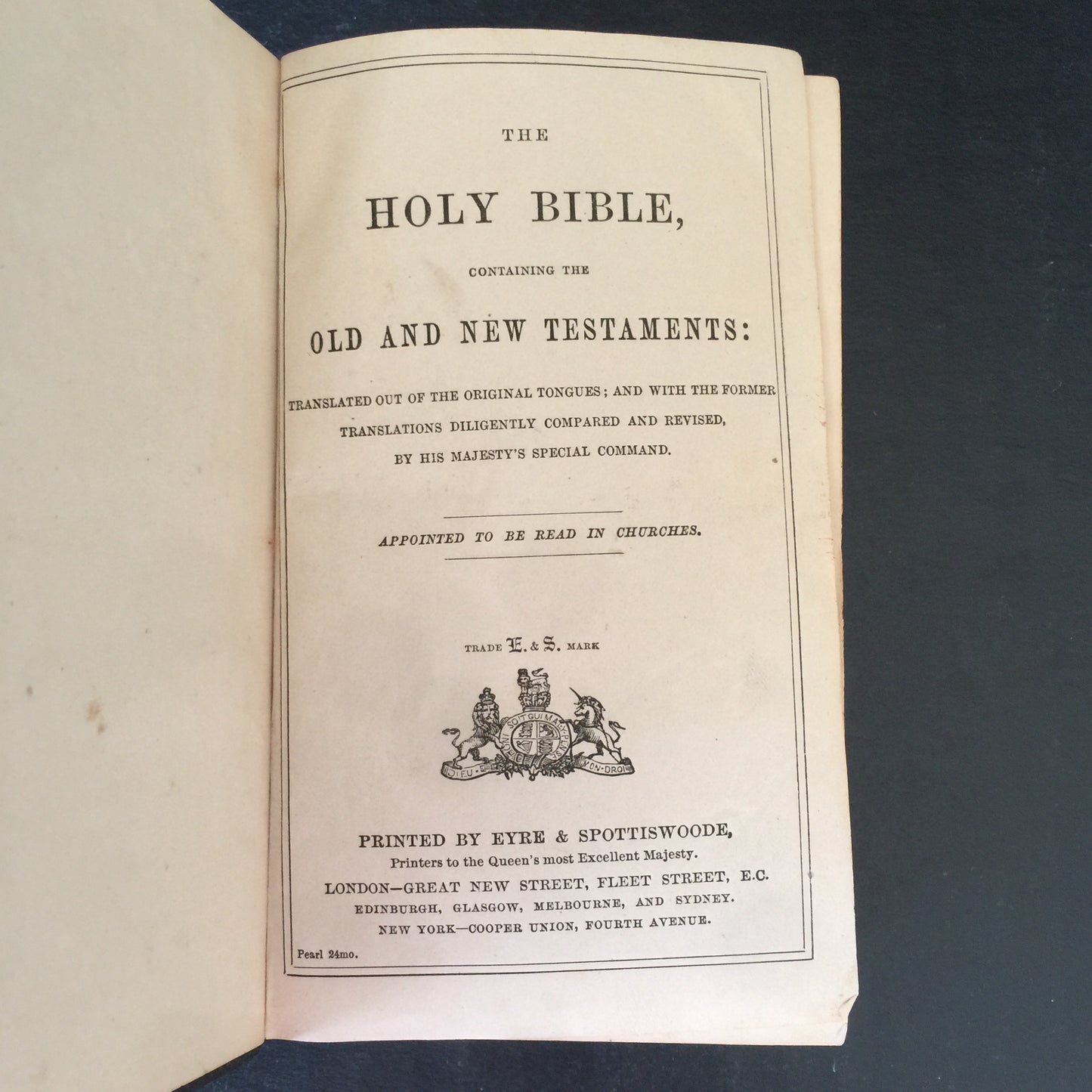 The Holy Bible - Circa 1880s - Eyre and Spottiswoode Publishing - London