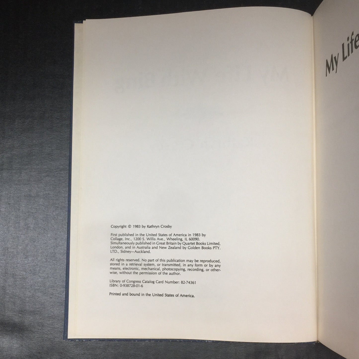 My Life With Bing - Kathryn Crosby - Inscribed by Author - 1983