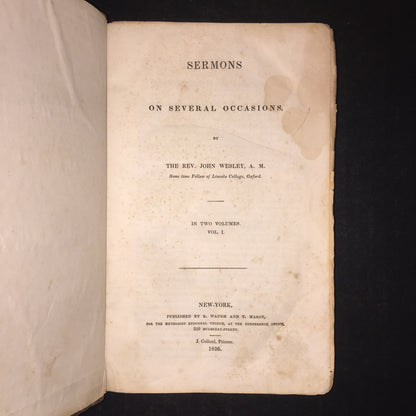 Sermons on Several Occasions - Rev. John Wesley - Volume 1 Only - 1836