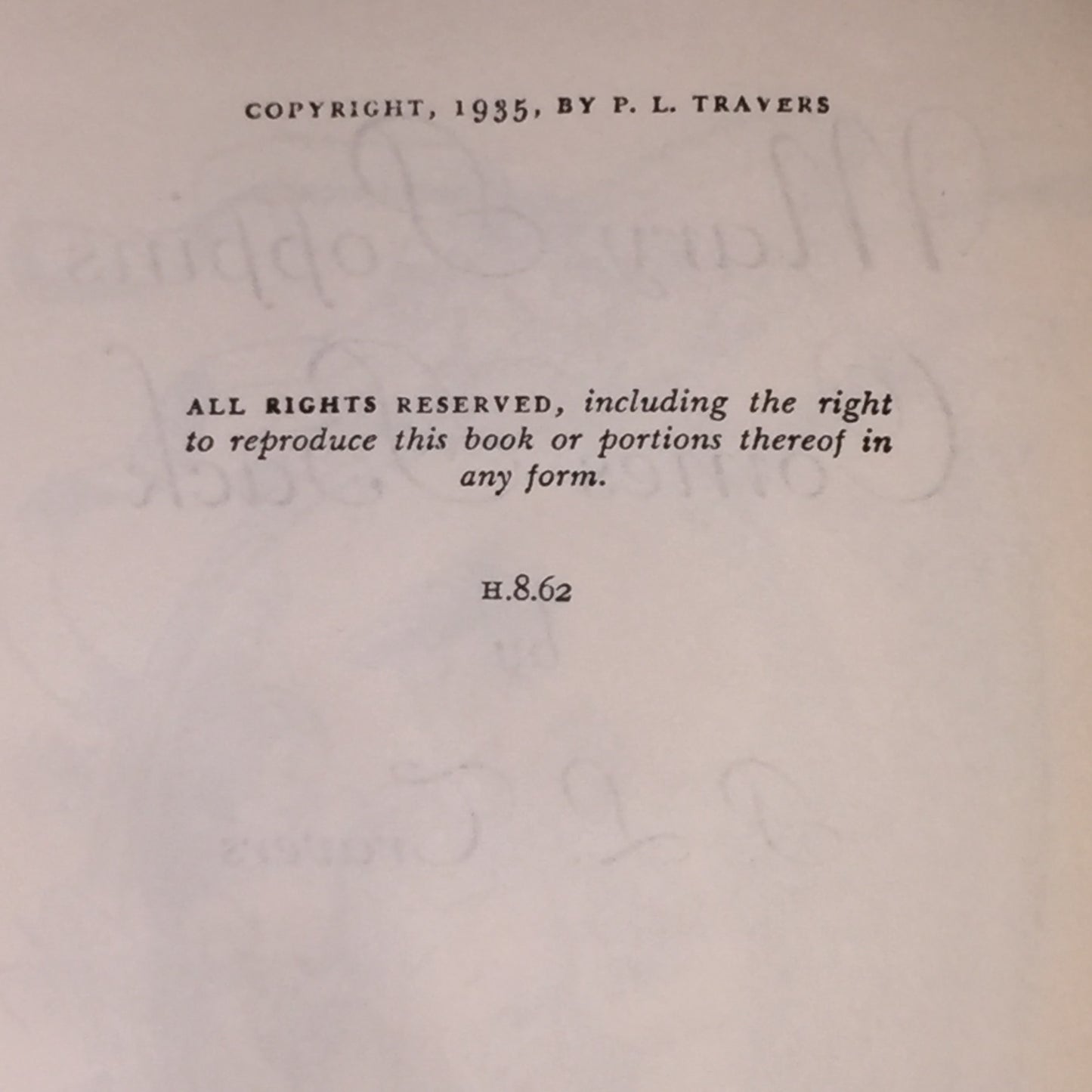 Mary Poppins Comes Back - P. L. Travers - Early Print - 1935