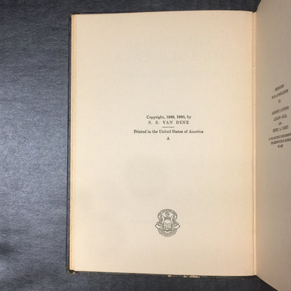 The Scarab Murder Case - S.S. Van Dine - First Edition - Missing Jacket - 1930