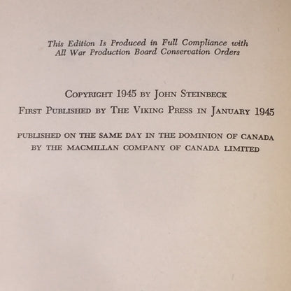 Cannery Row - John Steinbeck - 1st Edition - 2nd State - 1945