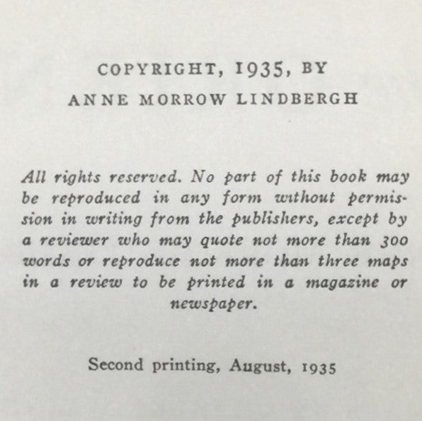 North to the Orient - Anne Morrow Lindbergh - Second Printing - 1935