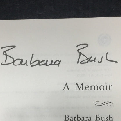 A Memoir - Barbara Bush - Signed by Author - 1994