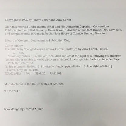 The Little Baby Snoogle-Fleejer - Jimmy Carter - Signed by Author - Third Print - 1995