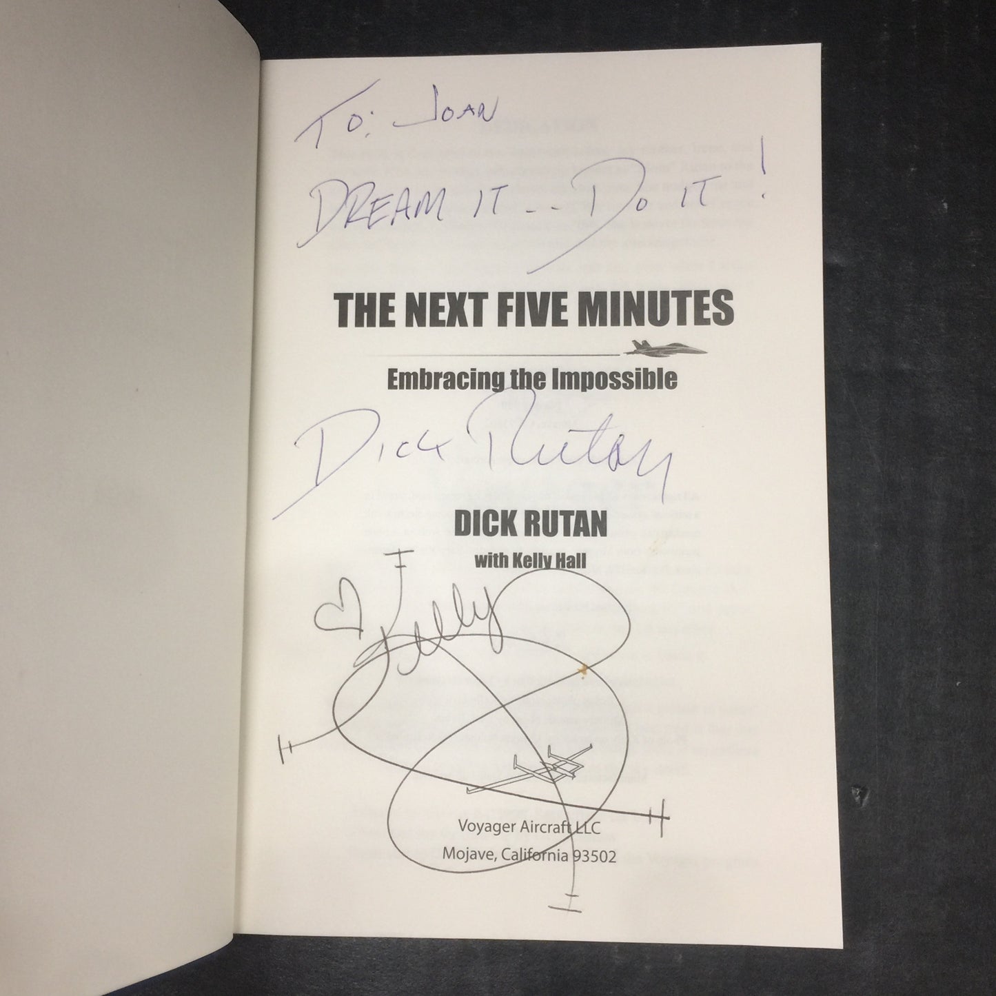 The Next Five Minutes - Dick Rutan - Signed by Author - Limited Edition - 2019