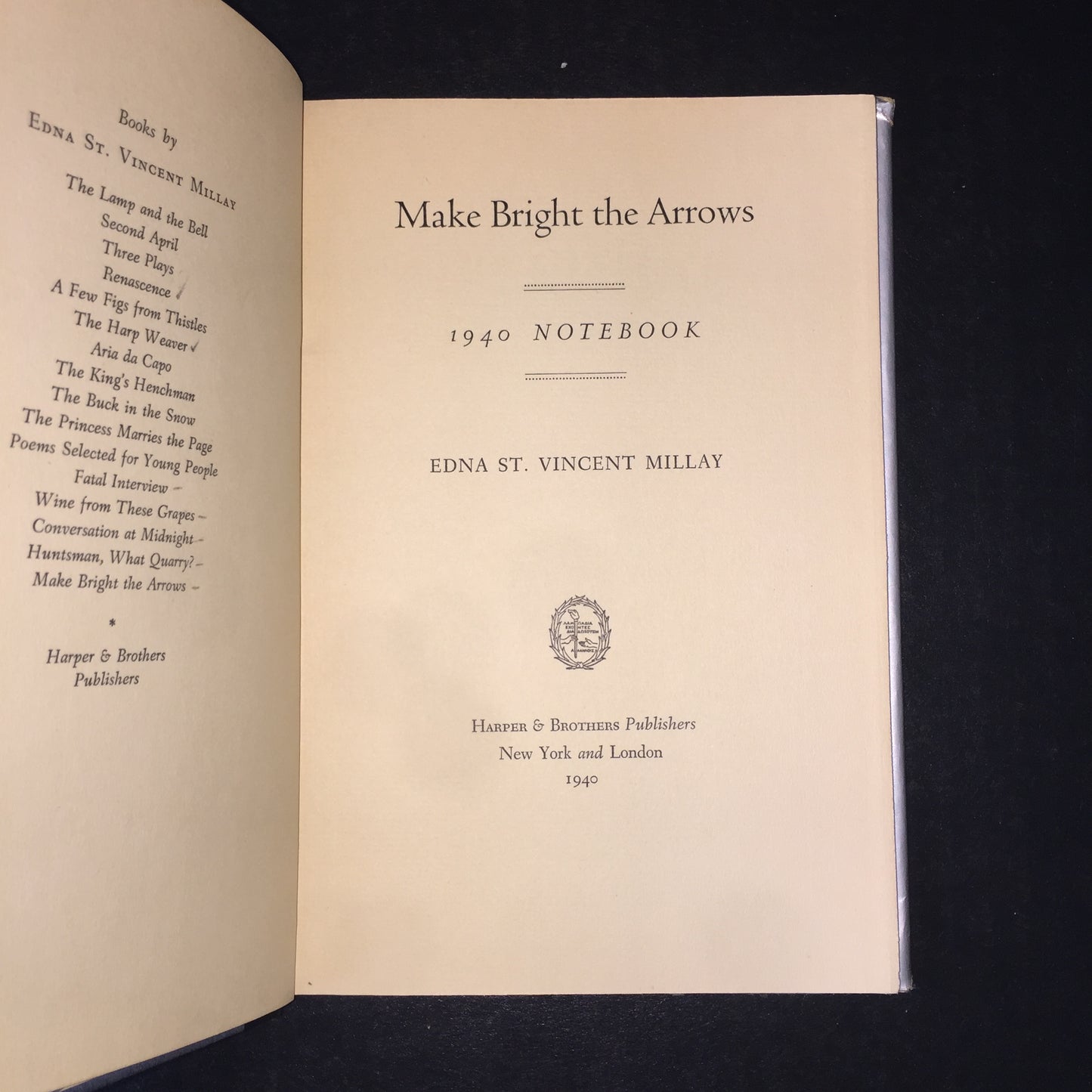 Make Bright the Arrows - Edna St. Vincent Millay - 1st Edition - 1940