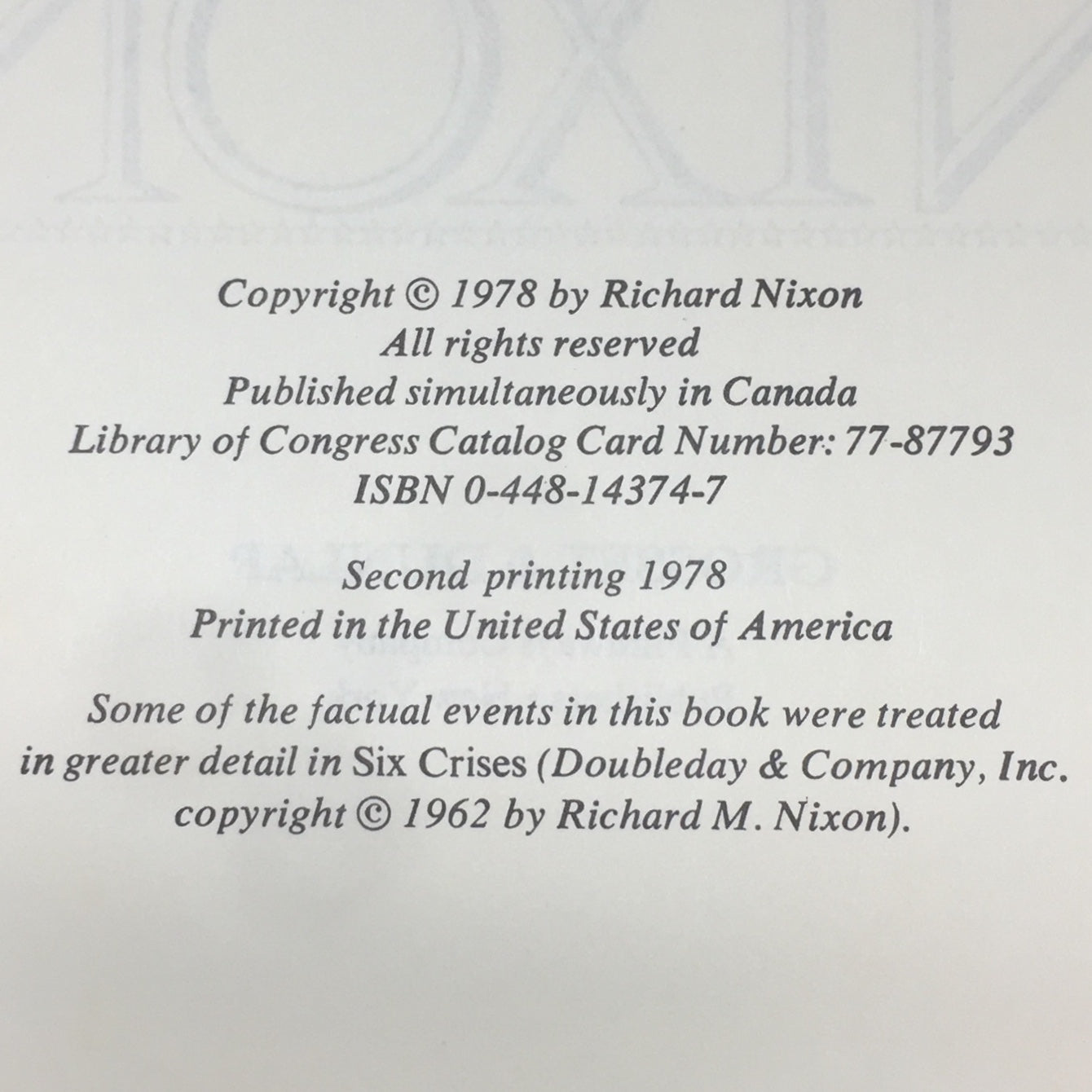 The Memoirs of Richard Nixon - Richard Nixon - Signed by Author - Second Printing - 1978