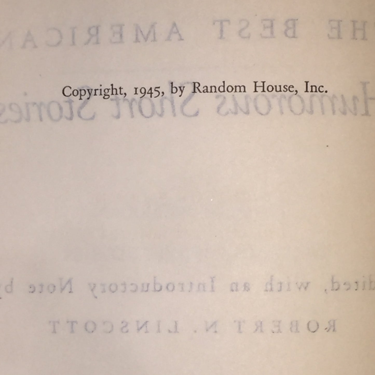 Best American Humorous Short Stories - Various Authors - Modern Library - 1945